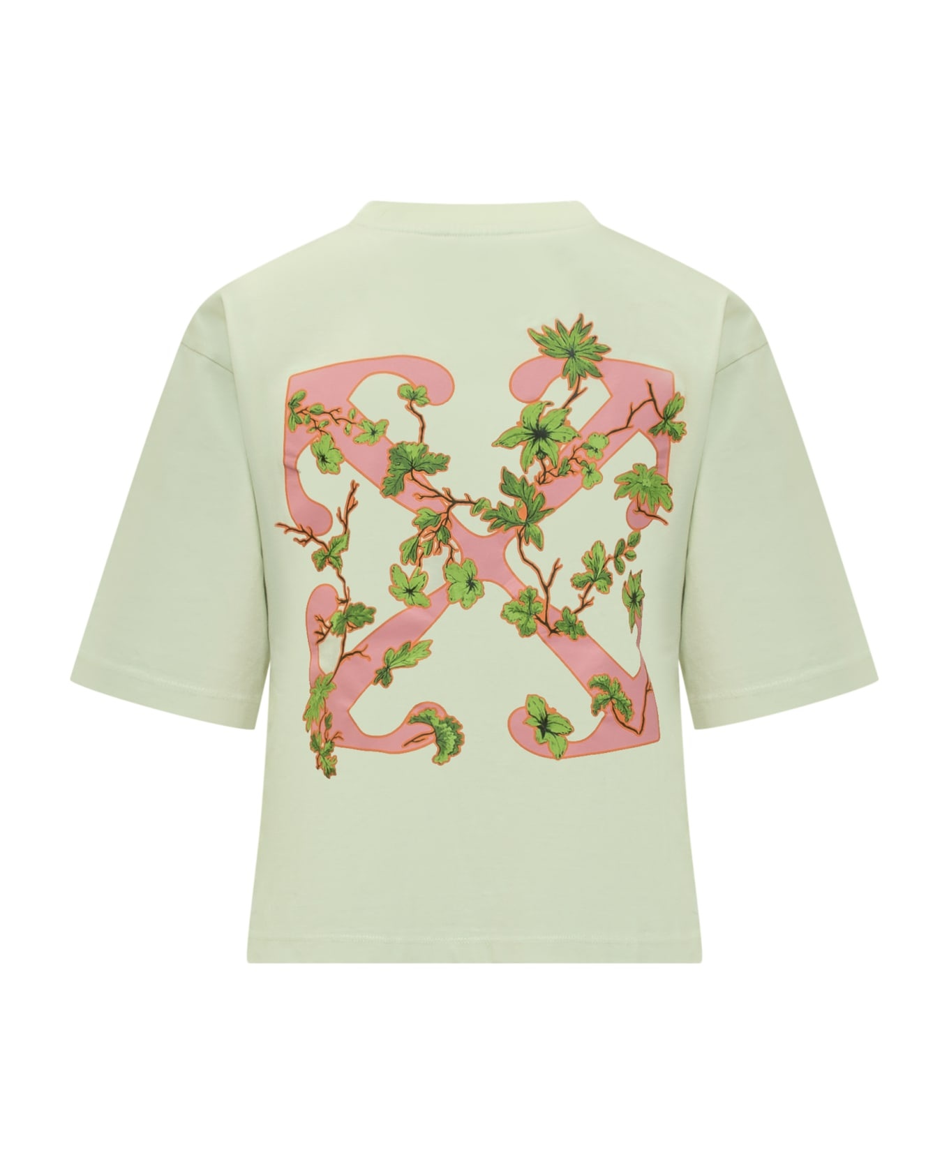 'ramage Flower' Green Cotton T-shirt - 2