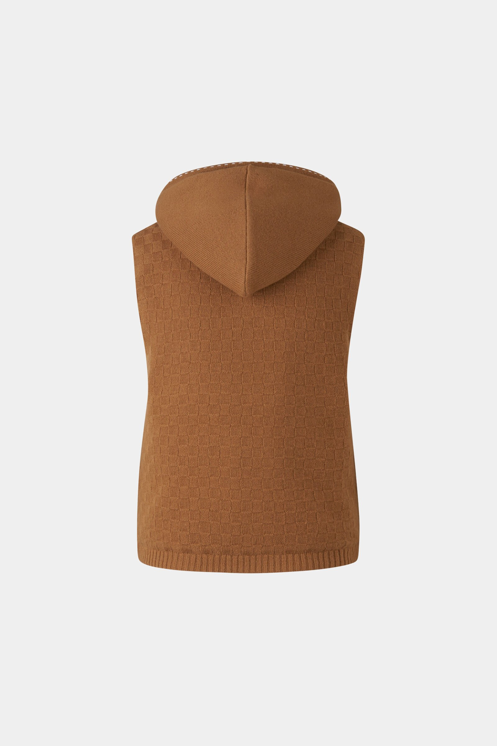 Lissity knitted quilted vest in Camel - 3
