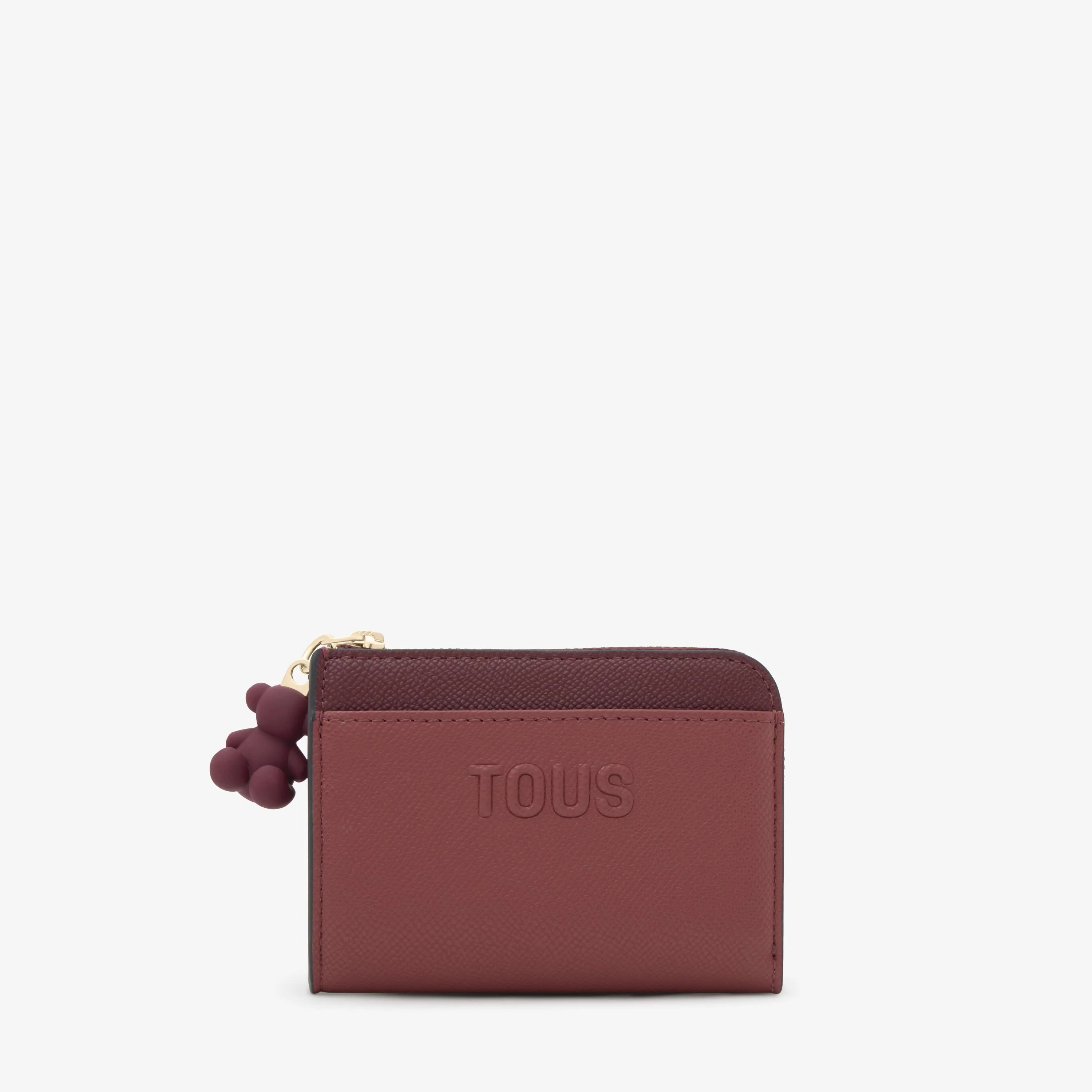 Large burgundy Change purse TOUS Audree Saffiano - 1
