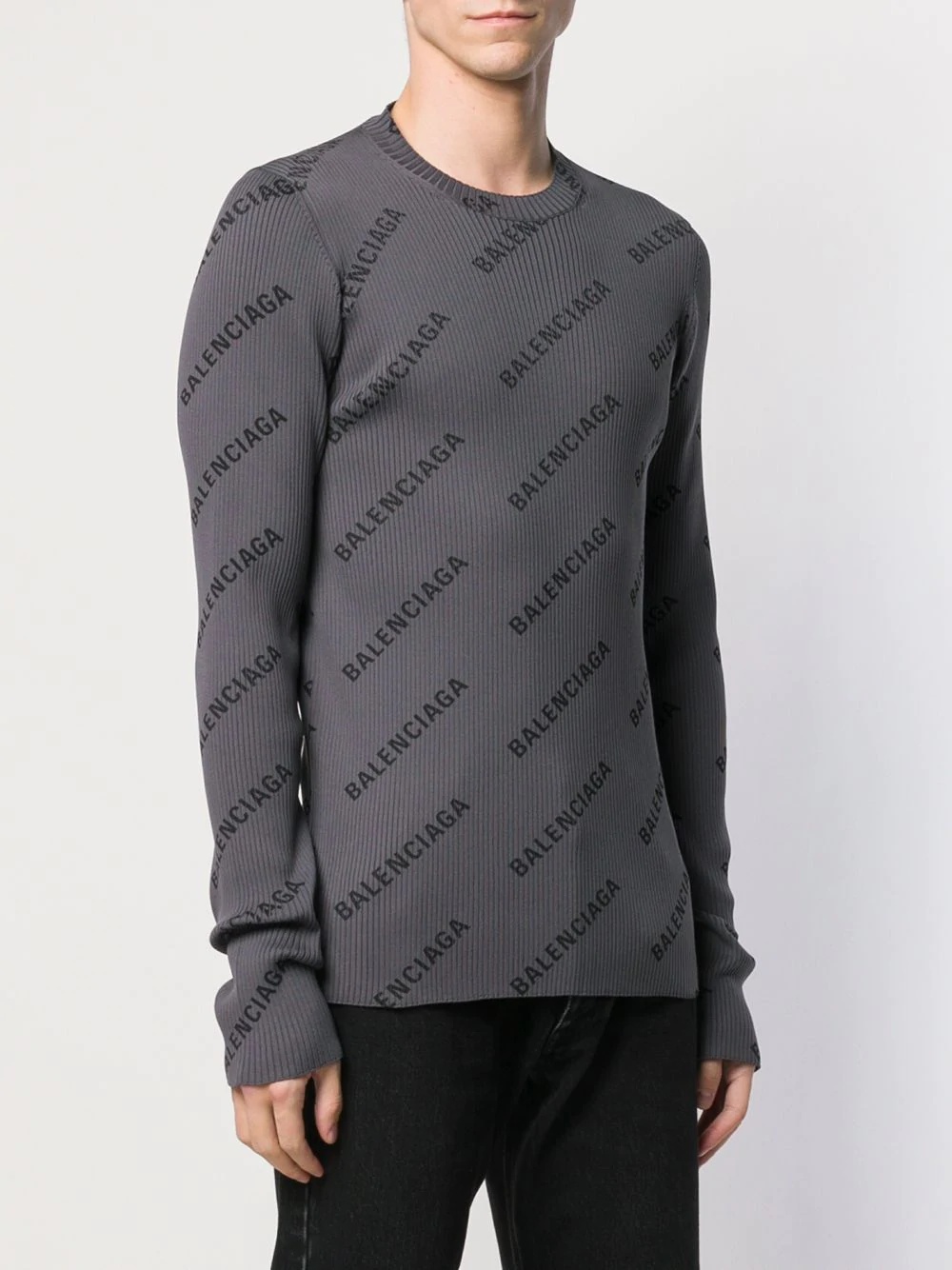 ribbed logo print jumper - 3