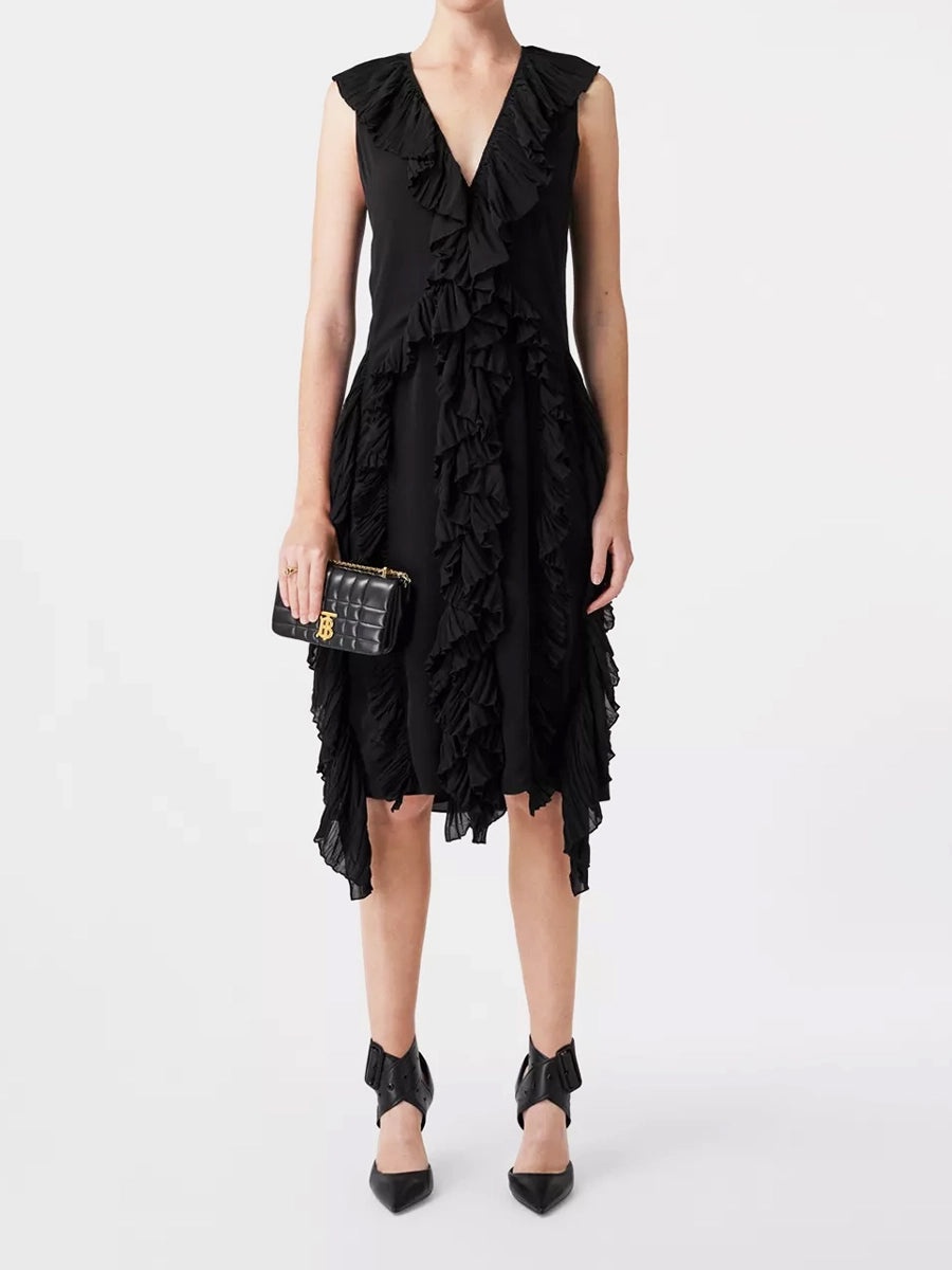 Quilted Leather Mini Lola Bag in Black - 8