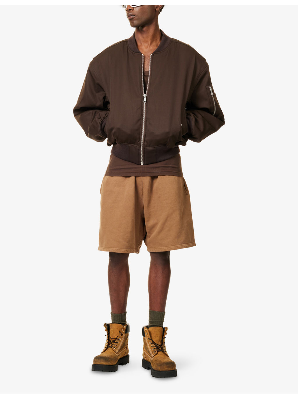 Cropped Broad Wool Bomber Jacket - 2