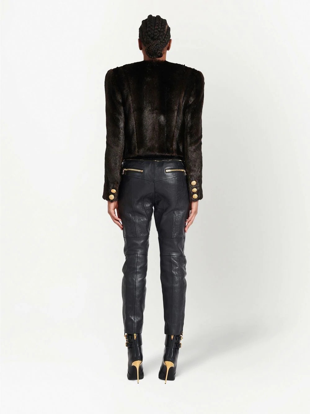 faux-fur cropped jacket - 4