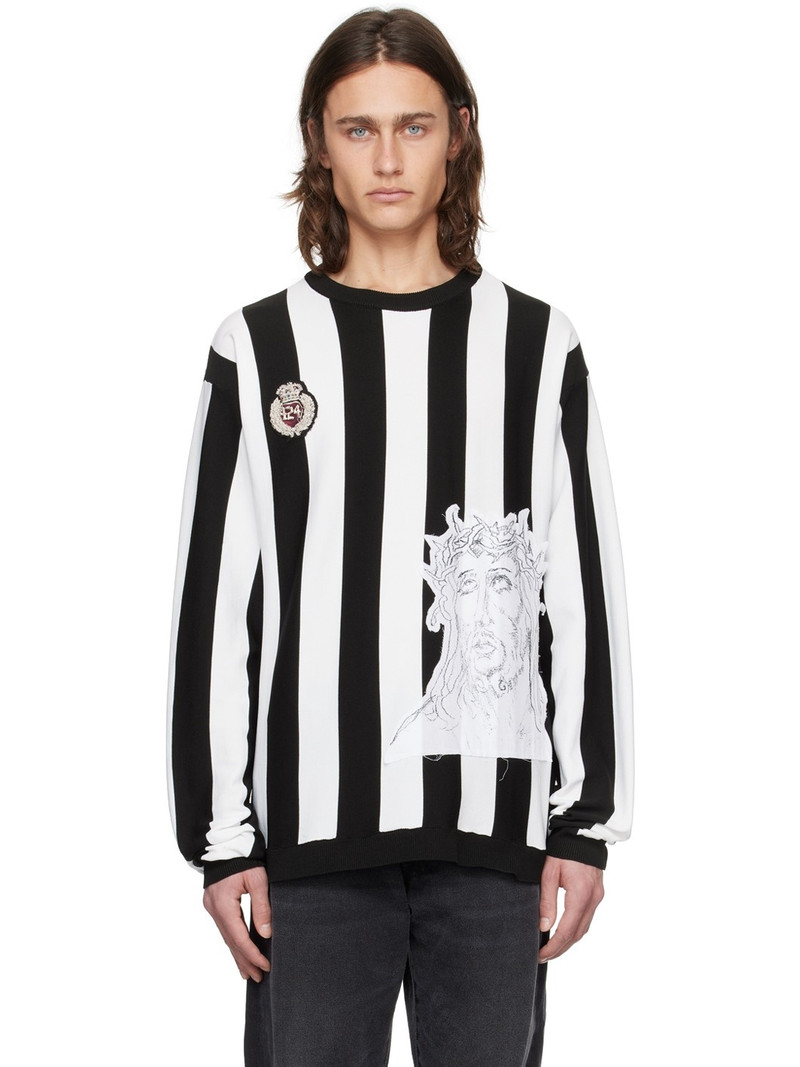 Black & White Striped Sweater 1