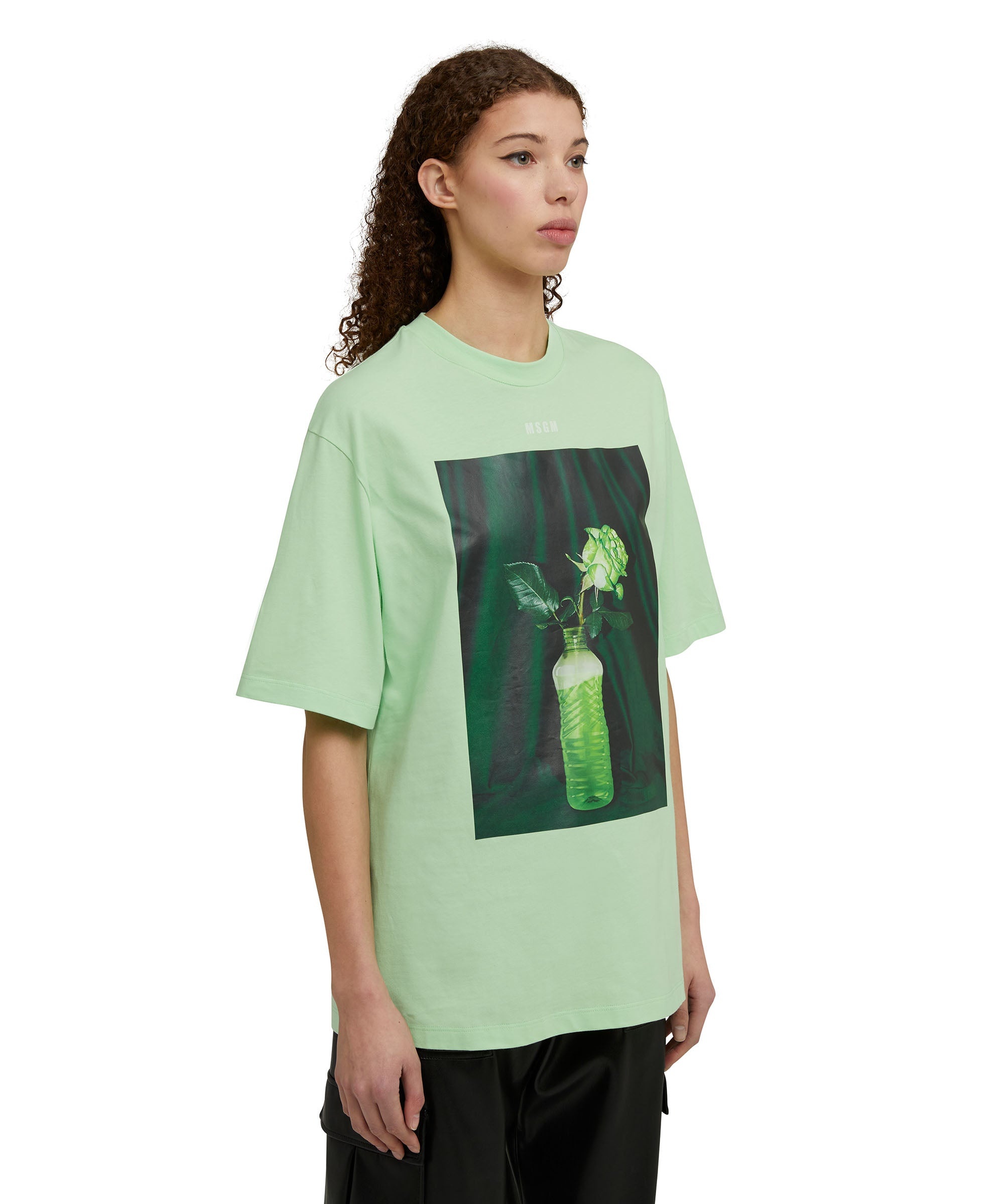 Organic cotton crewneck t-shirt from the MSGM Fantastic Green Capsule - 7