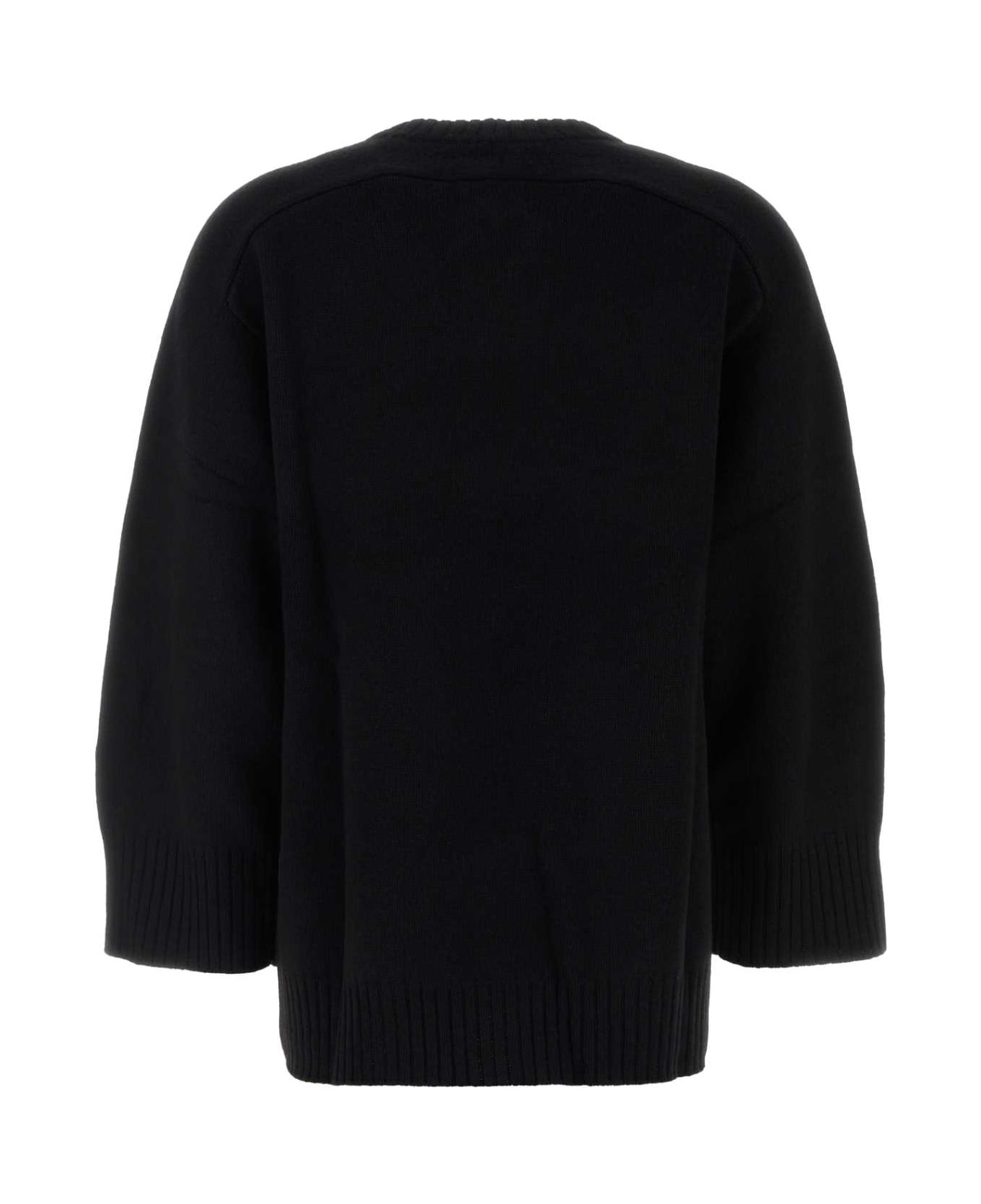 Black Wool Blend Oversize Safi Sweater - 2