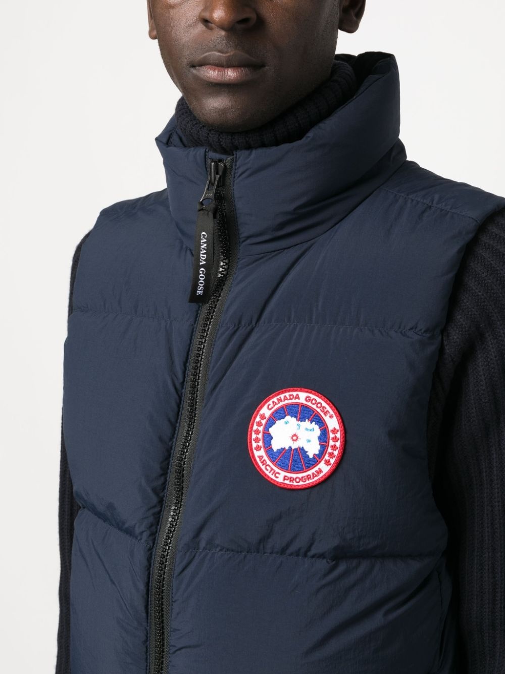logo-patch padded gilet - 5