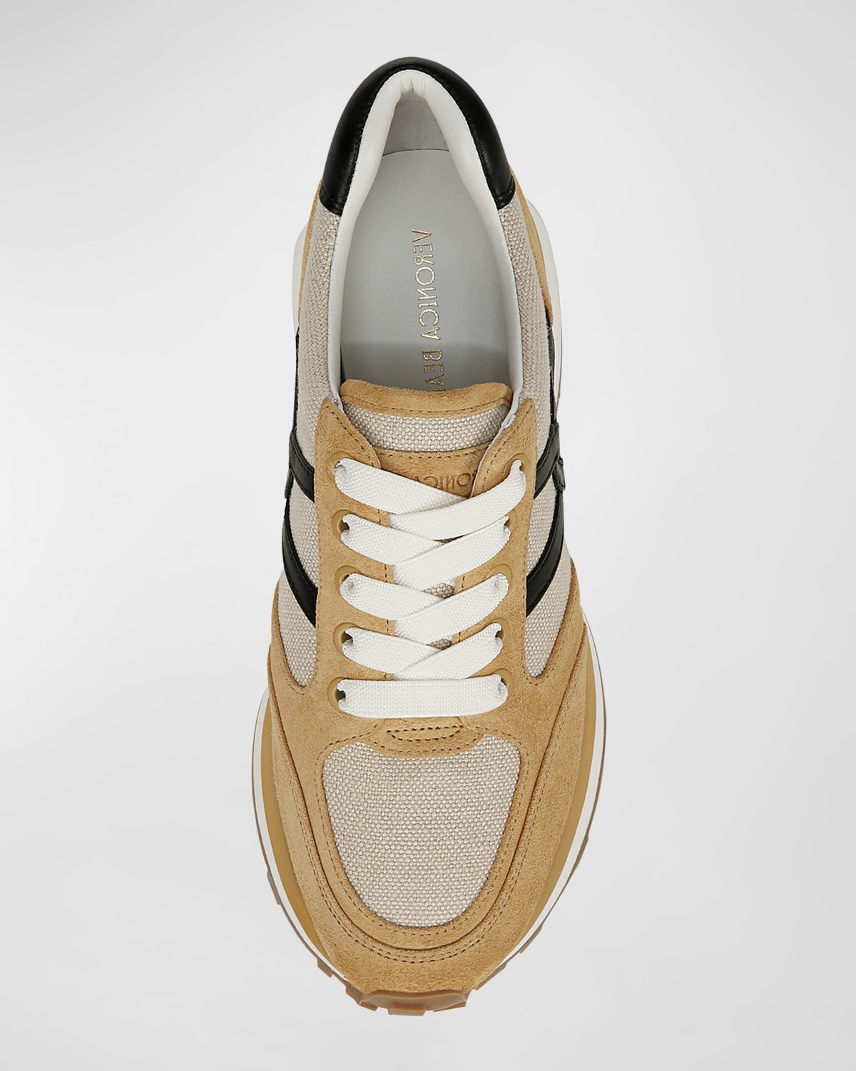 Valentina Mixed Leather Retro Sneakers - 4