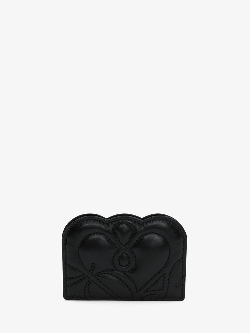 Women's Seal Logo Card Holder in Black - 3