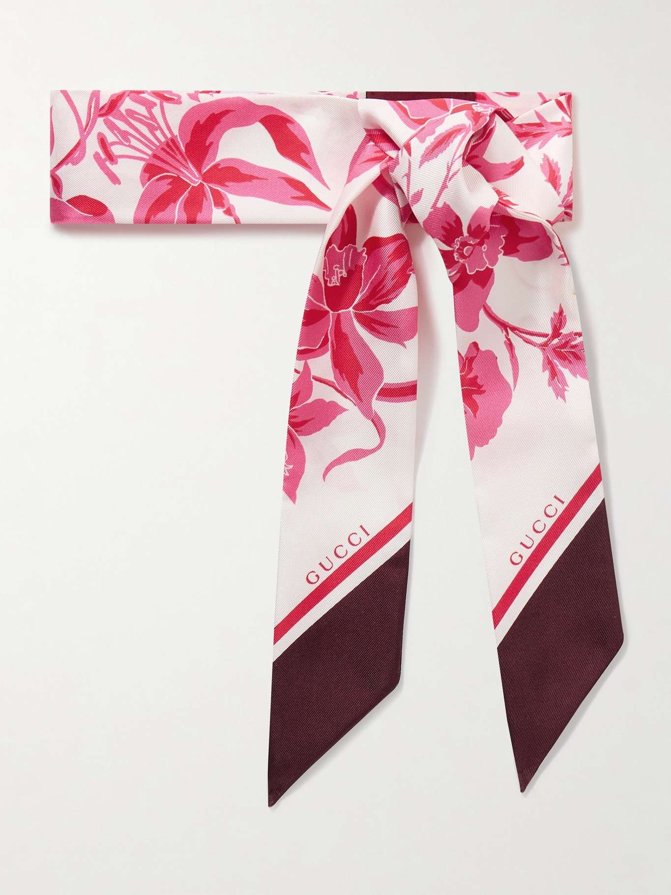 Floral-print silk-jacquard scarf - 1