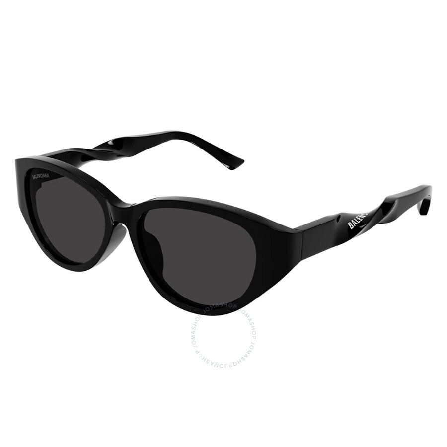 Balenciaga Grey Oval Ladies Sunglasses BB0209SA 001 55 - 1
