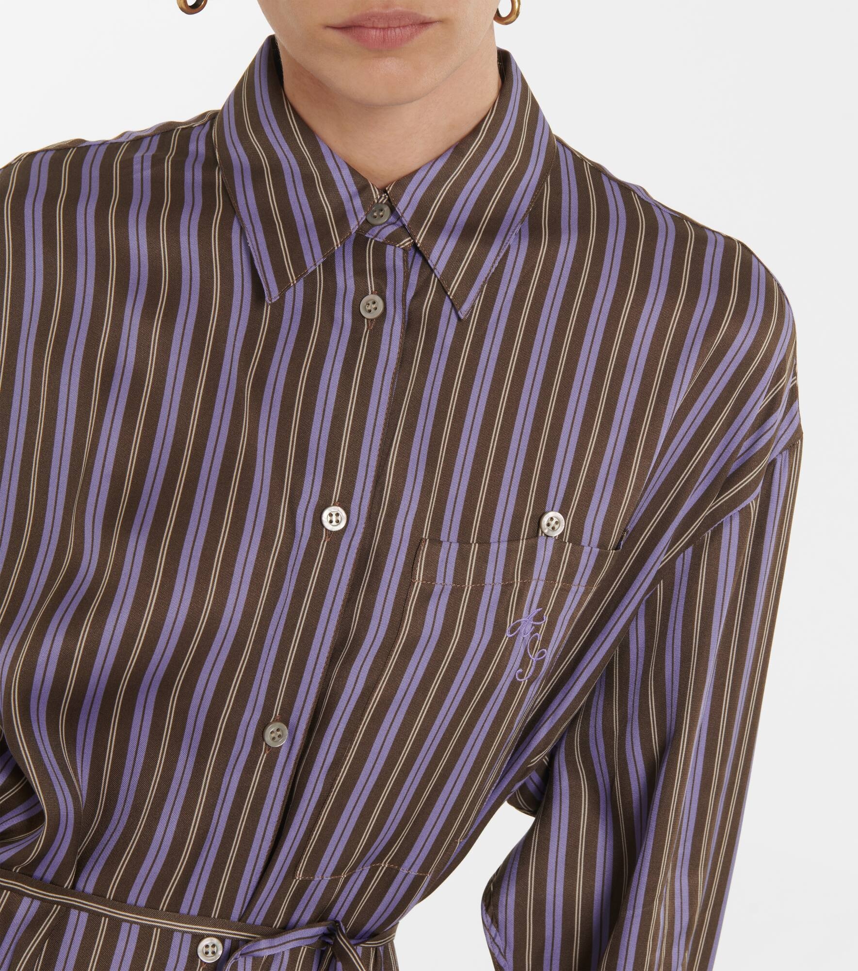 Delestina striped shirt dress - 4
