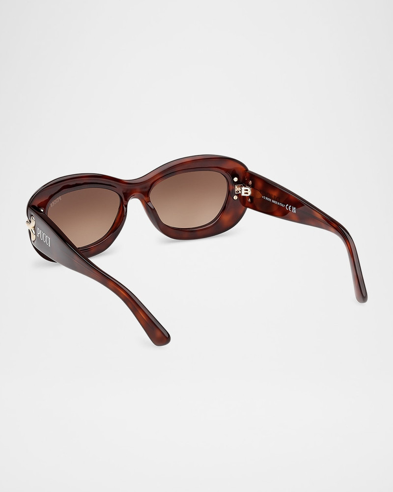 PUCCI Filigree Acetate Round Sunglasses outlook