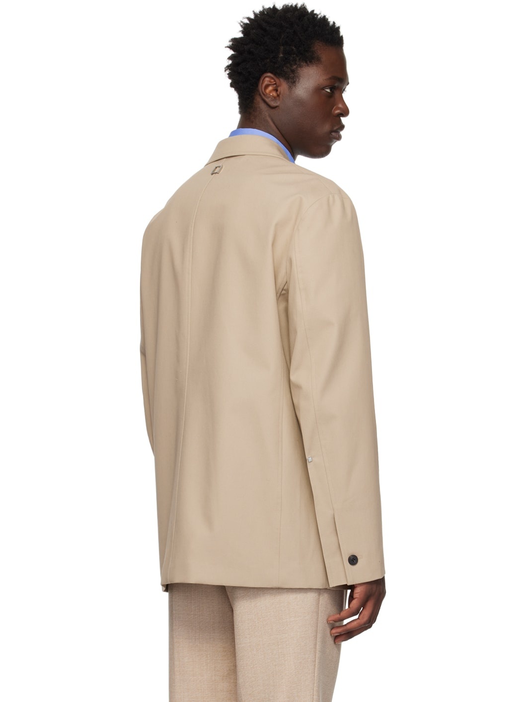 Beige Single Blazer - 3