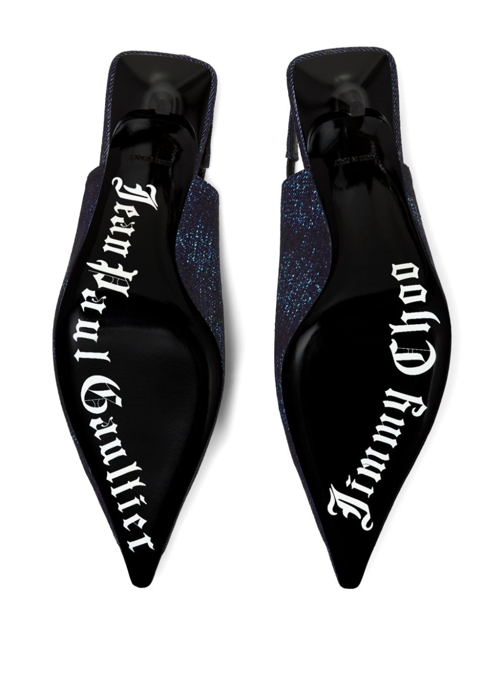 x Jean Paul Gaultier 60mm denim slingback pumps - 5