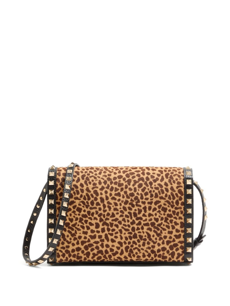 Valentino small Rockstud animal-print shoulder bag outlook