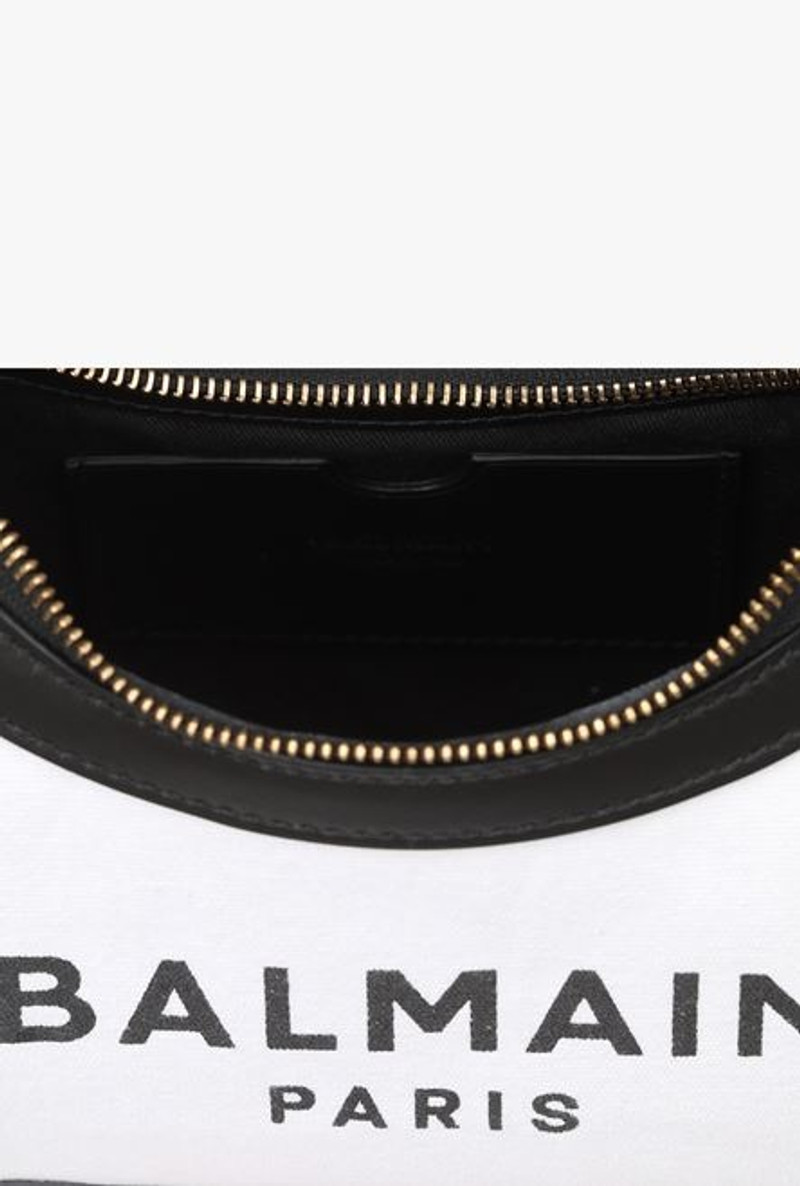 White canvas B-Army bag with black leather panels 5