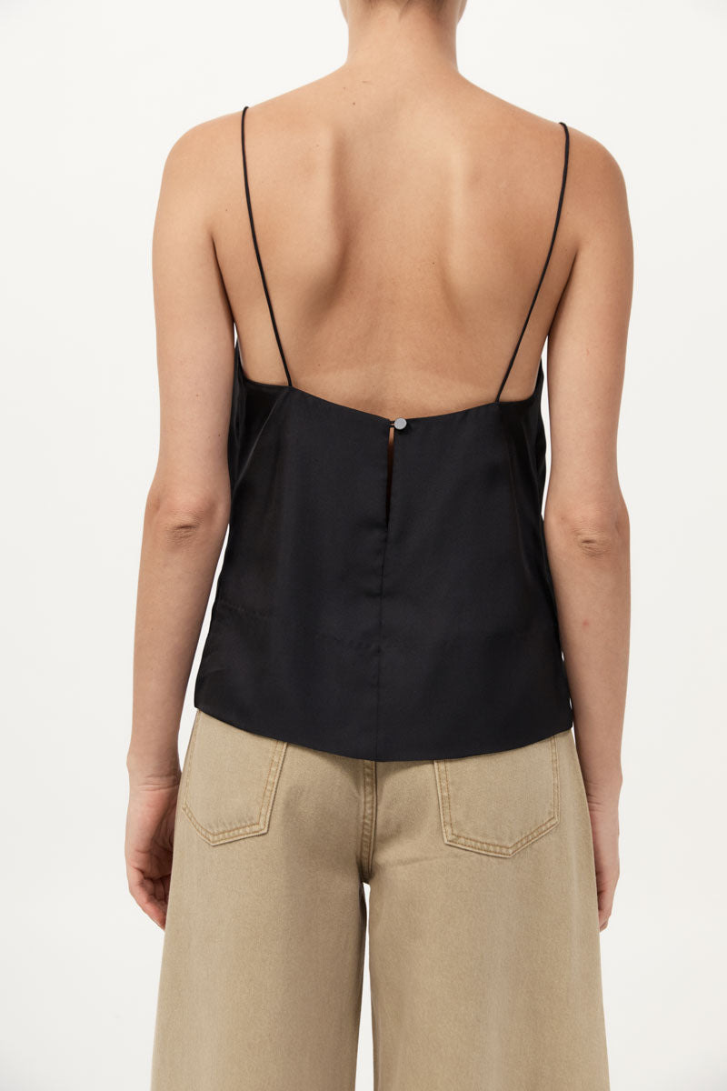 Silk Twill Cami - Black - 6