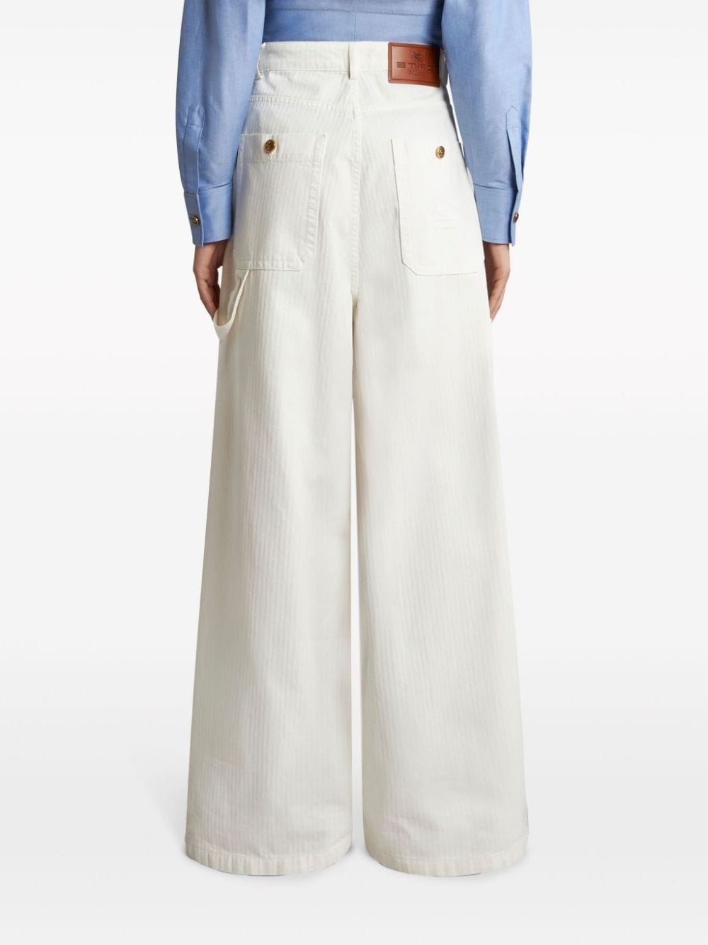 jacquard wide-leg jeans - 4