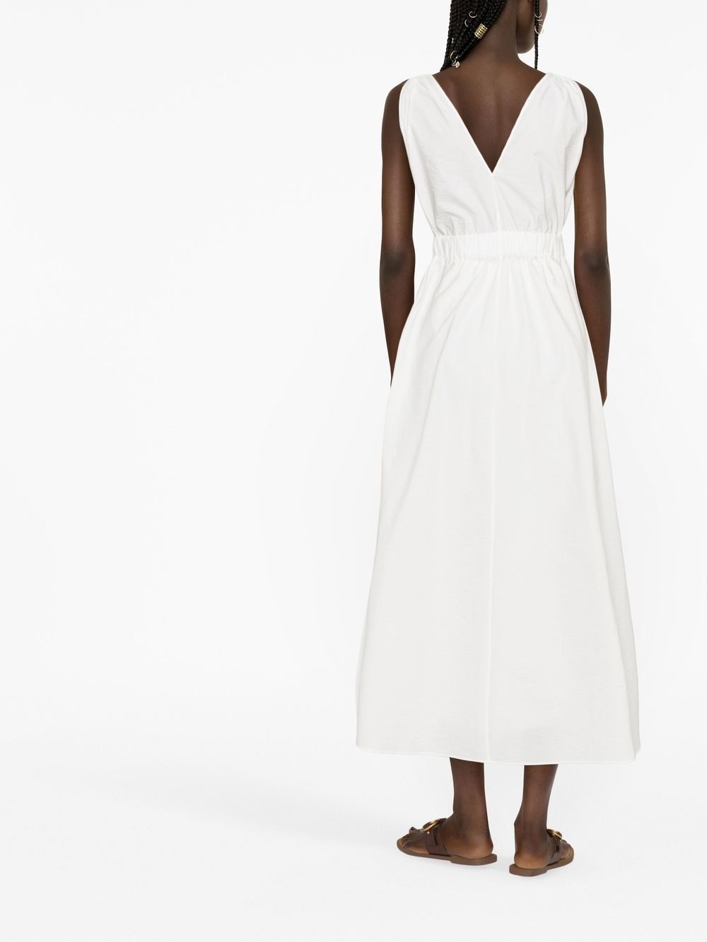 belted V-neck dress - 4