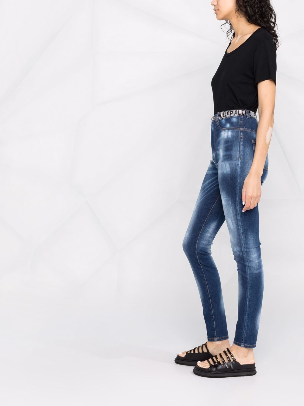 super high waist denim jeggings - 6