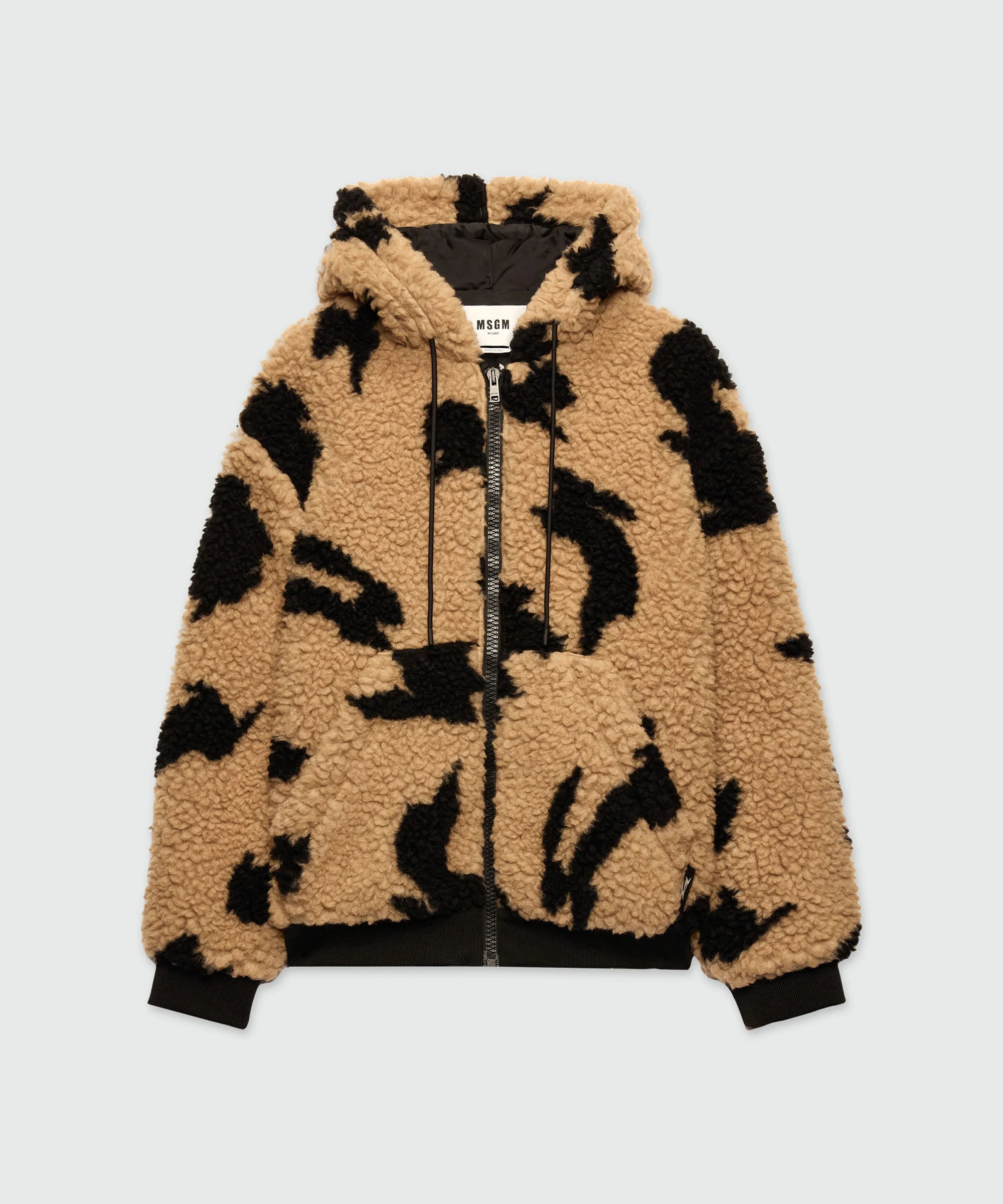 Beige teddy jacket with "Follow the Rabbit®" motif - 1