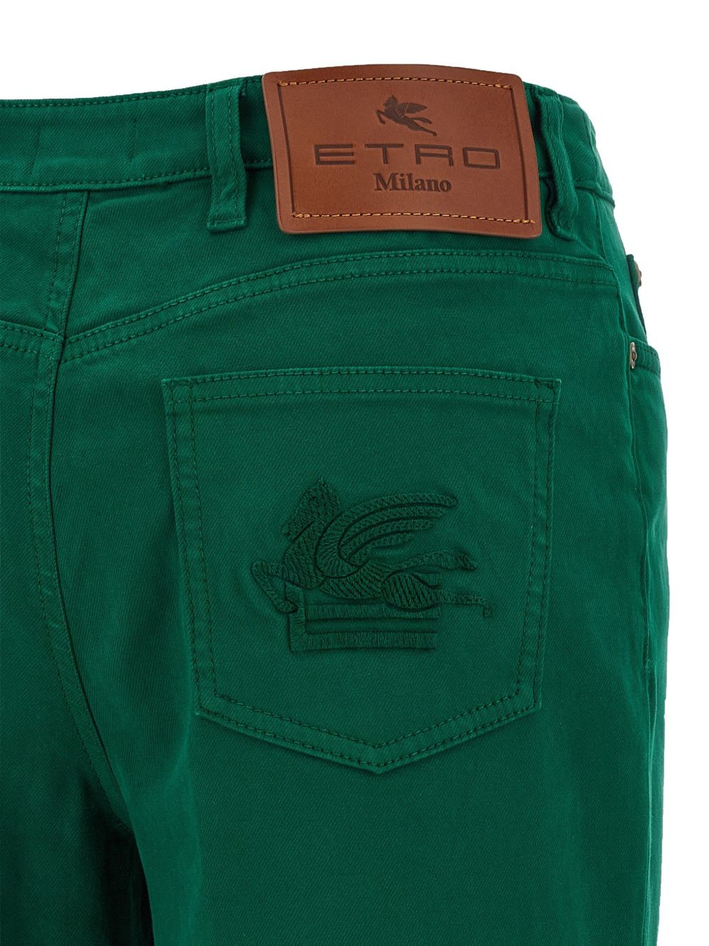 embroidered-logo back-patch trousers - 4