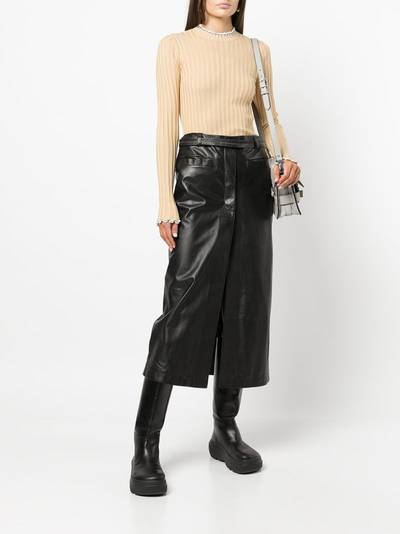 Proenza Schouler belted leather midi skirt outlook