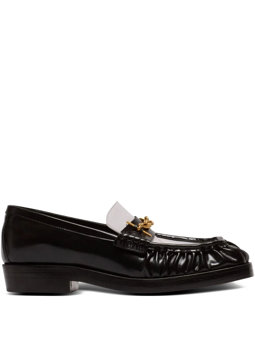 glazed leather loafers - 1