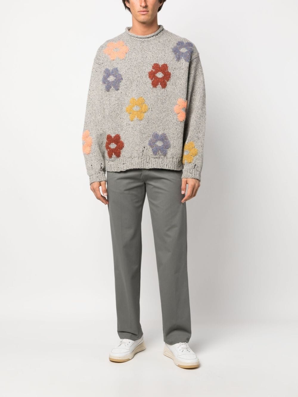 straight-leg cotton trousers - 2