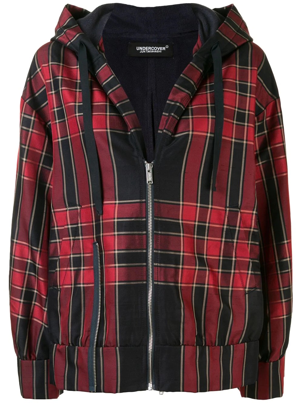 hooded plaid jacket - 1