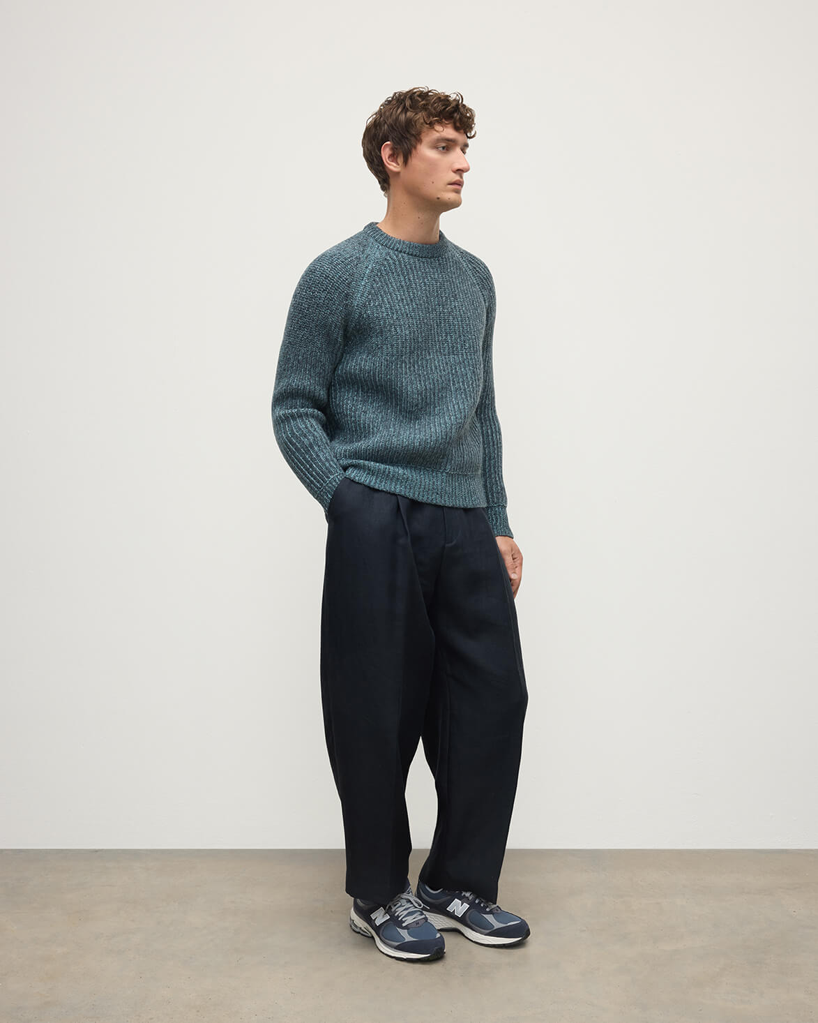 Ribbed Donegal Cashmere Blue Jumper - 3