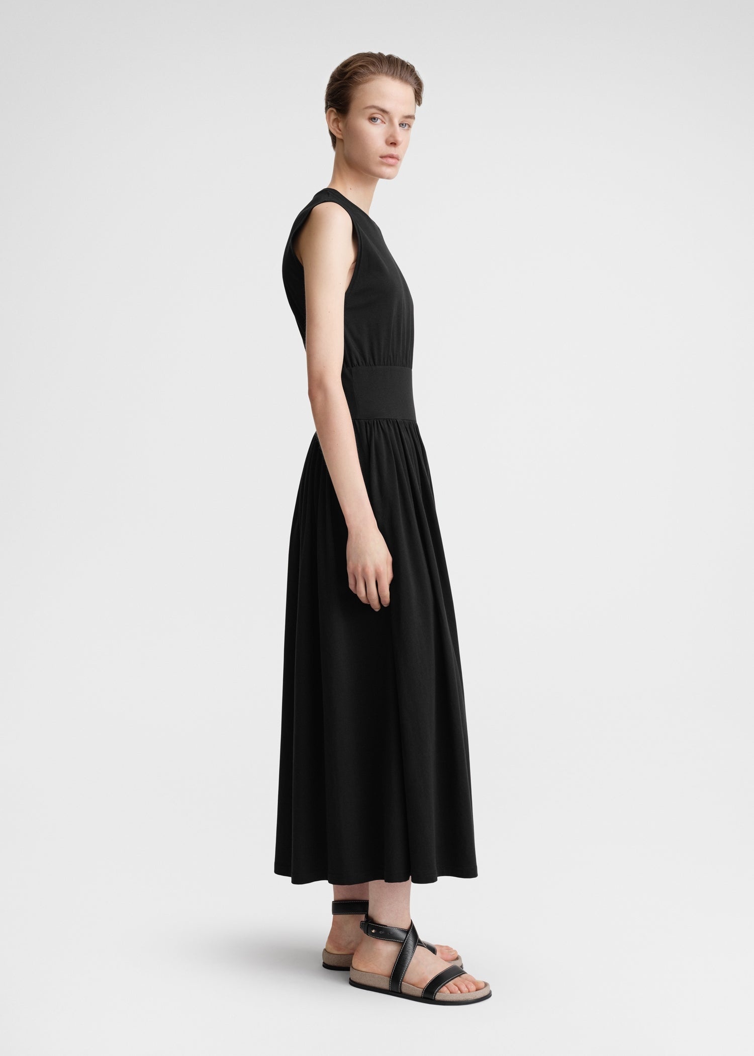 Sleeveless cotton tee dress black - 3