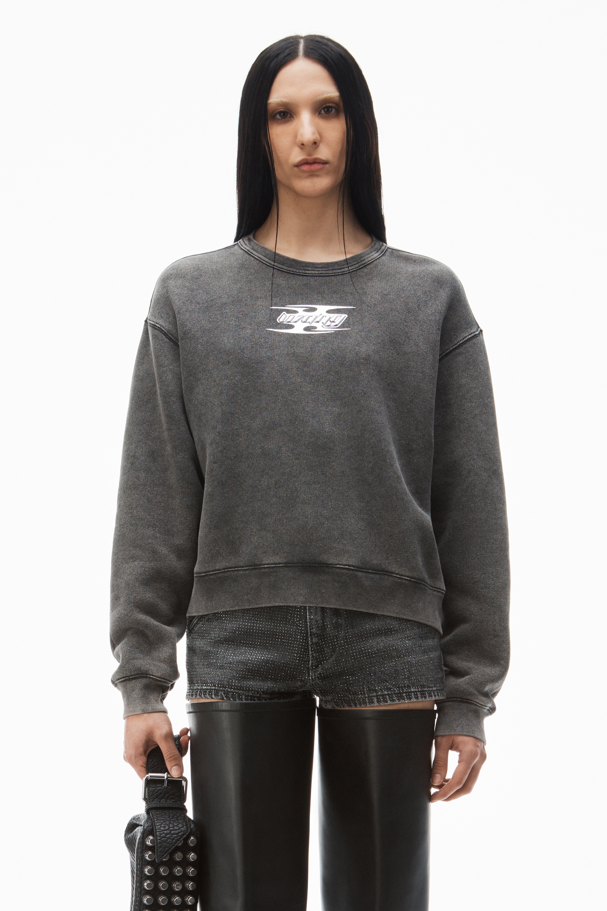 blade logo-embossed sweatshirt in cotton terry - 2