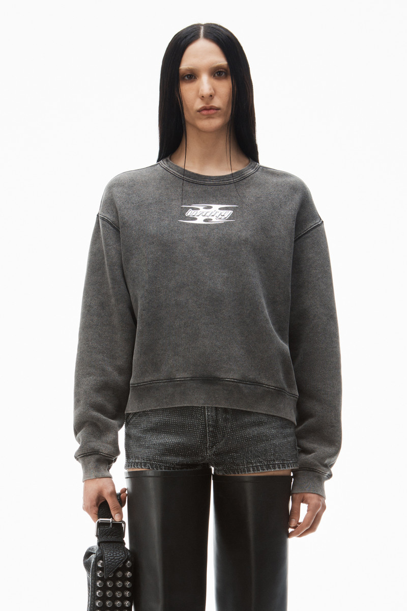 Alexander Wang blade logo-embossed sweatshirt in cotton terry outlook