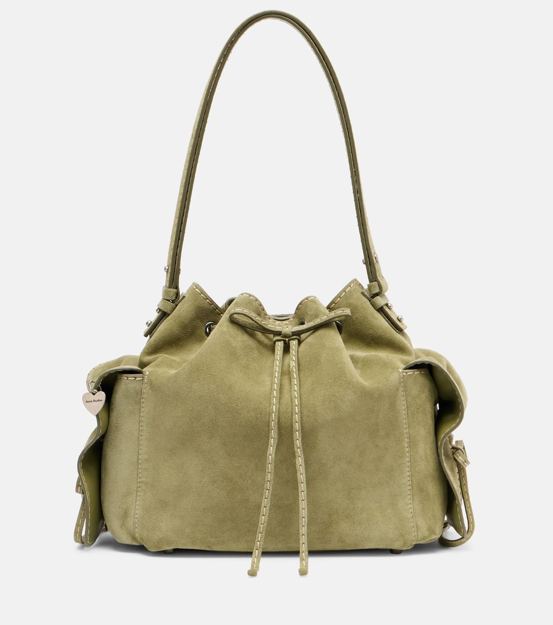 Multipocket Mini suede bucket bag - 1