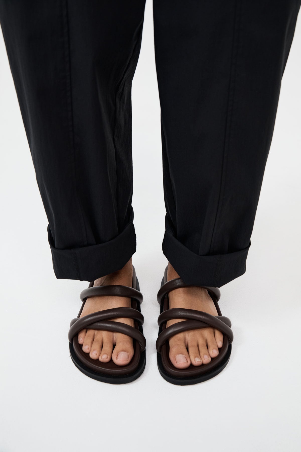 Soft Cross Strap Slide - Chocolate - 4