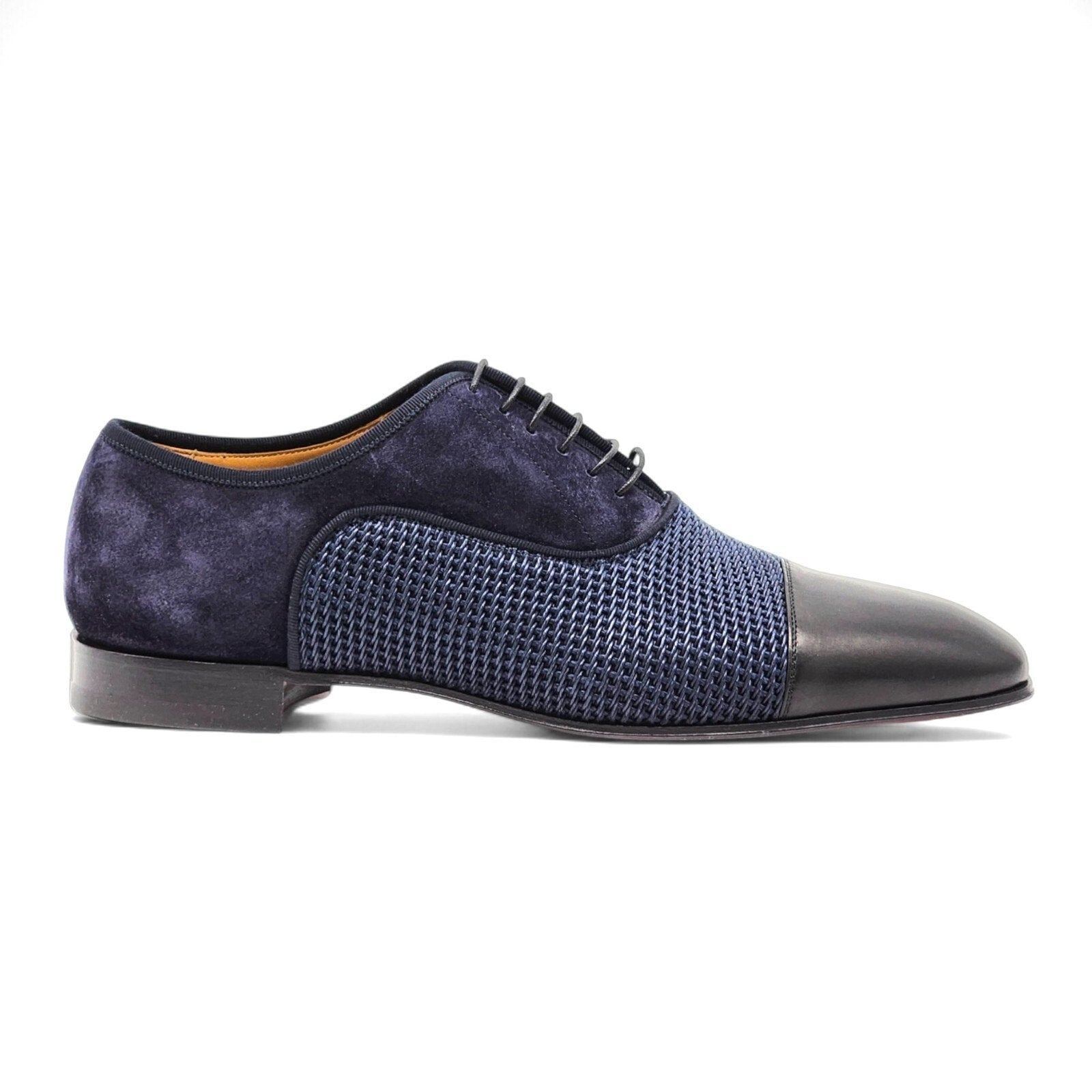 Christian Louboutin Greggo Leather and Suede Oxford Shoes Blue EU 41 US 8 - 2
