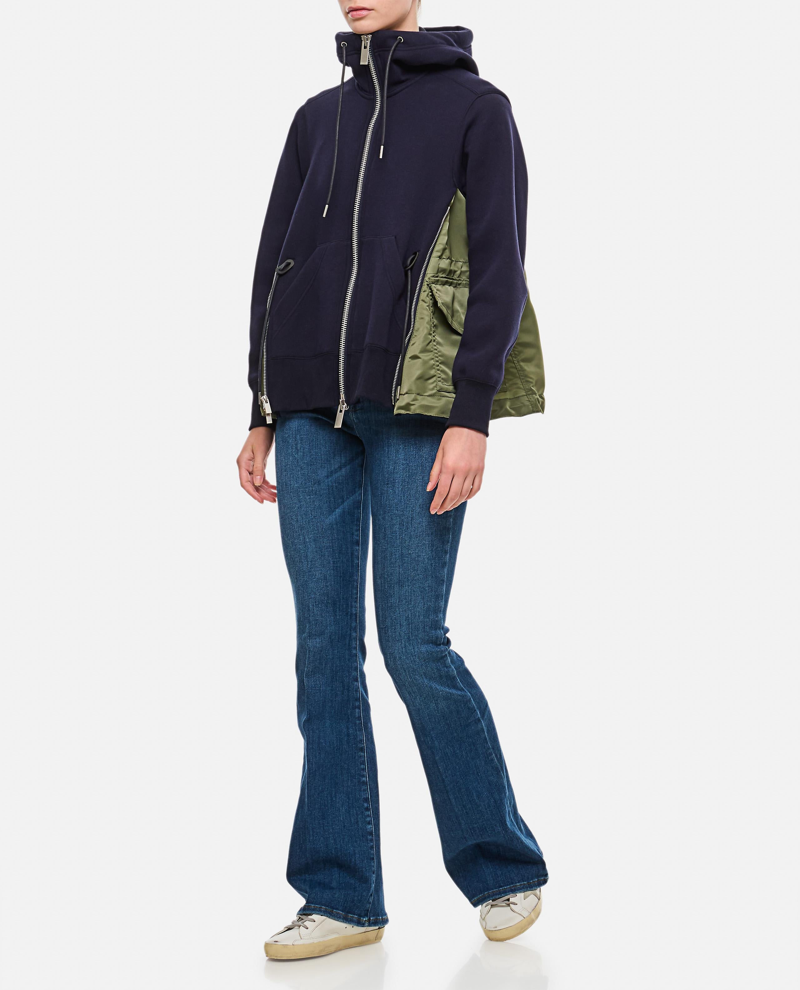SPONGE SWEAT X NYLON TWILL HOODIE - 2