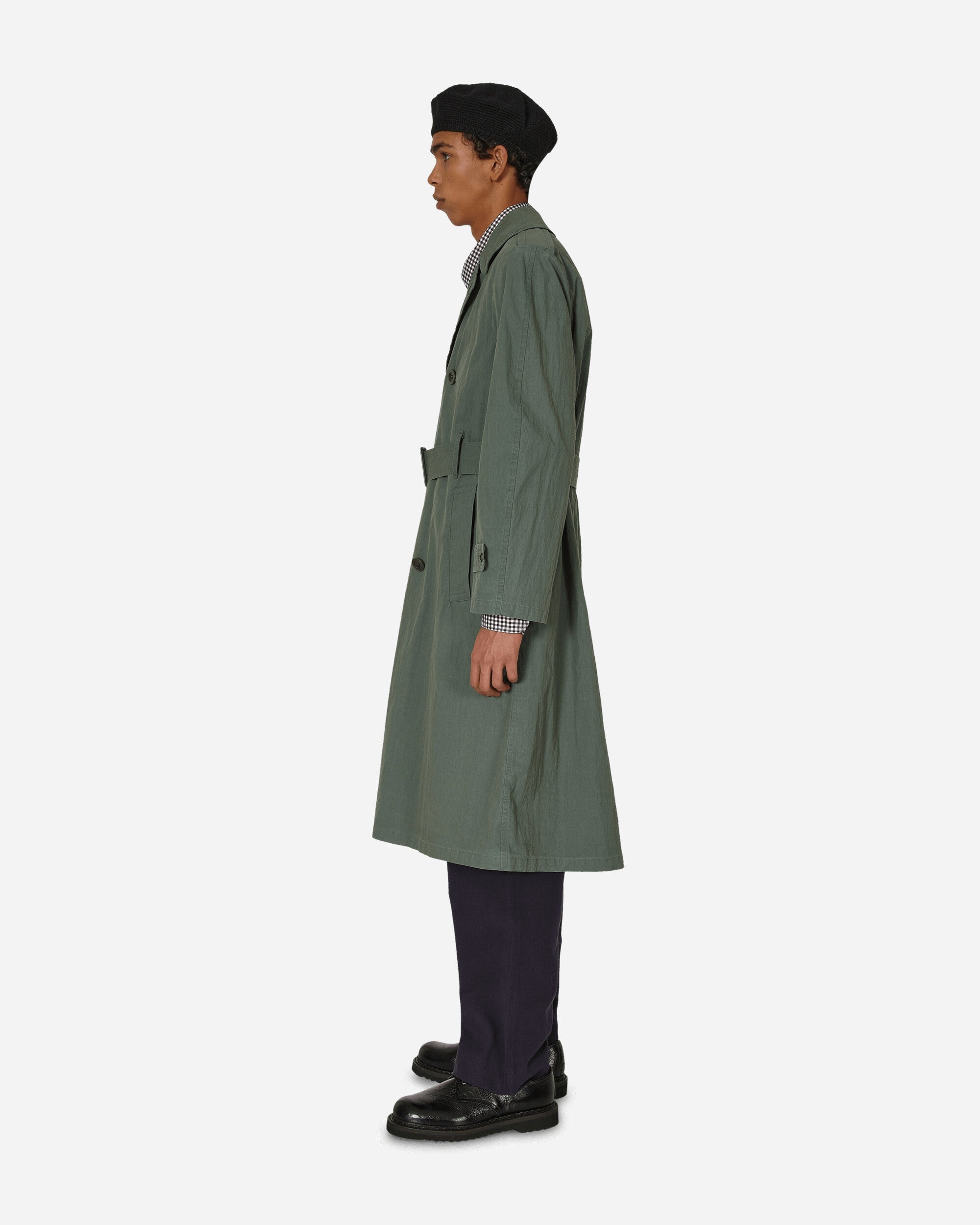 Double-Breasted Trench Coat Sage - 2