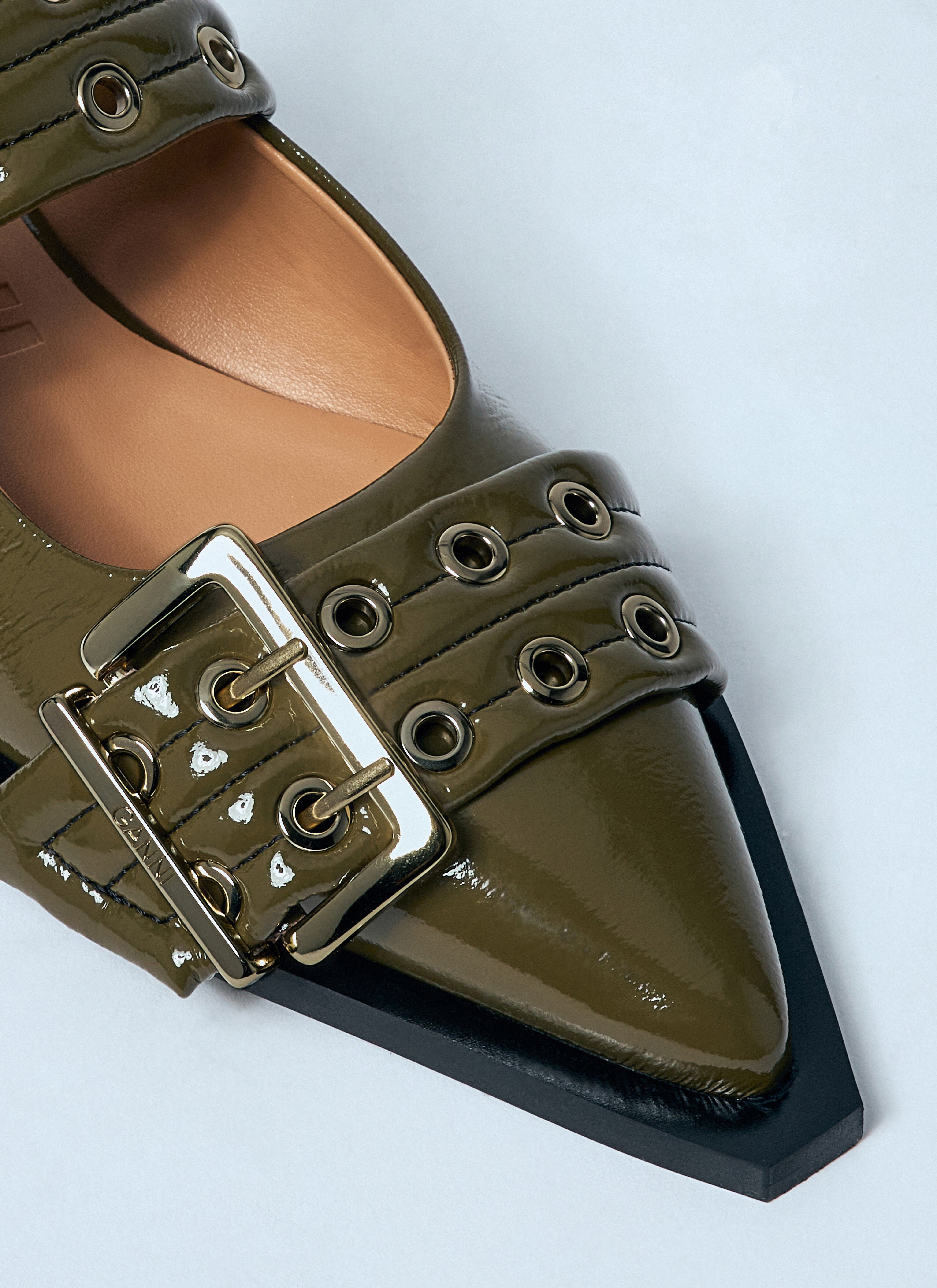 Feminine Buckle Ballerina Flats - 3
