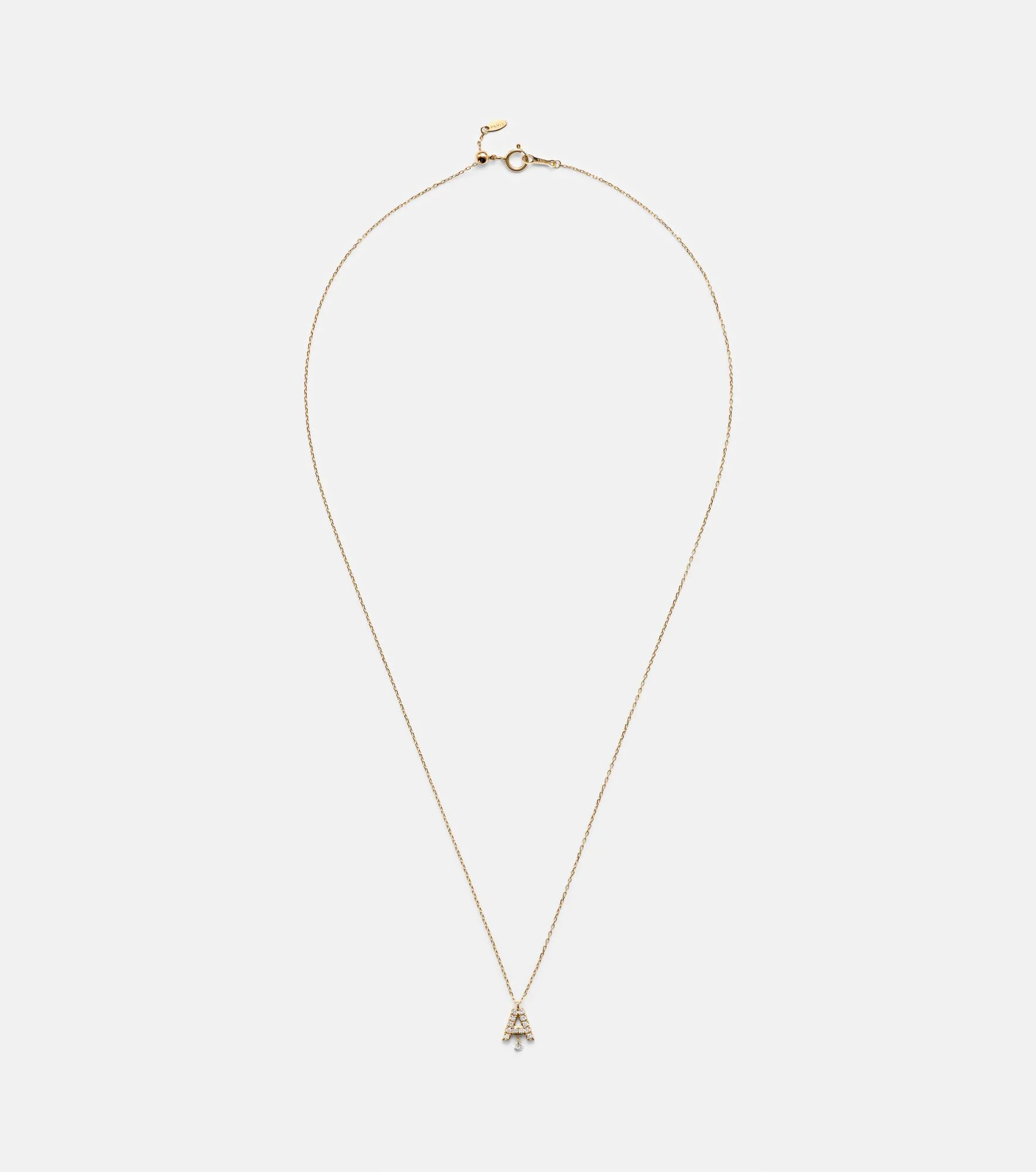 Alphabet A 18kt gold necklace with diamonds - 1