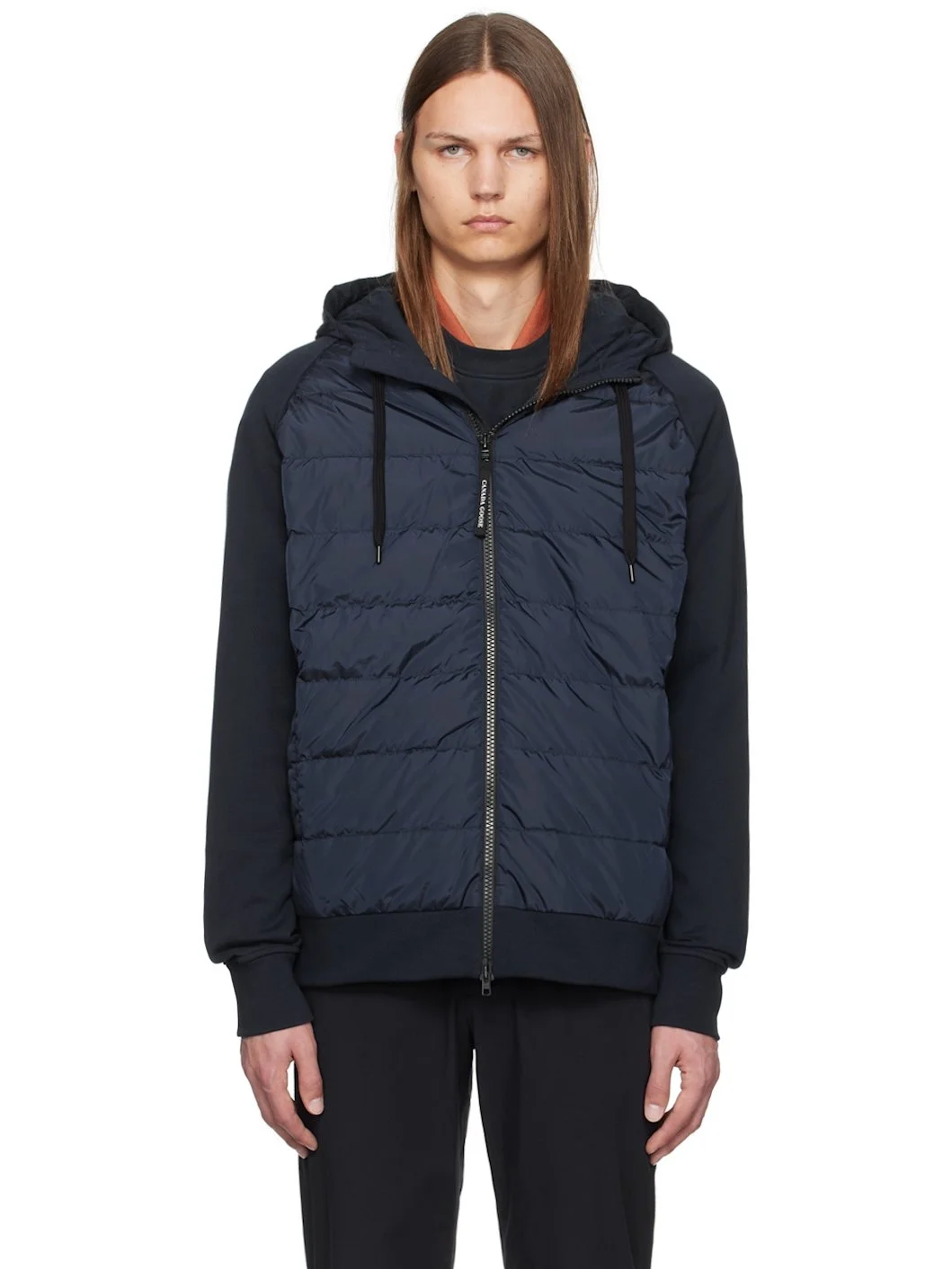 Navy Hybridge Huron Zip Down Jacket - 1