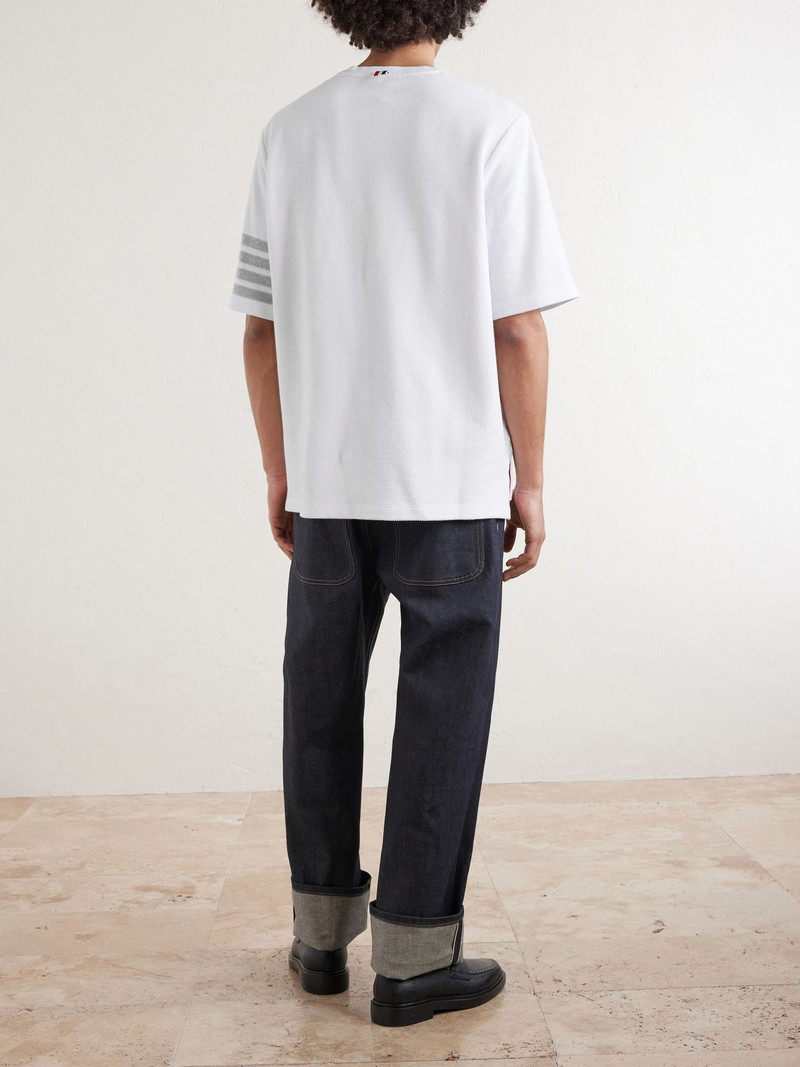 Striped Cotton-Piqué T-Shirt White 4