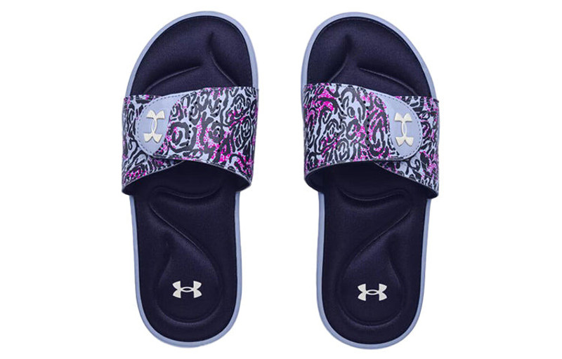 Under Armour (WMNS) Under Armour Ignite VI Graphic Strap Slides 'Blue Purple' 3024453-400 outlook