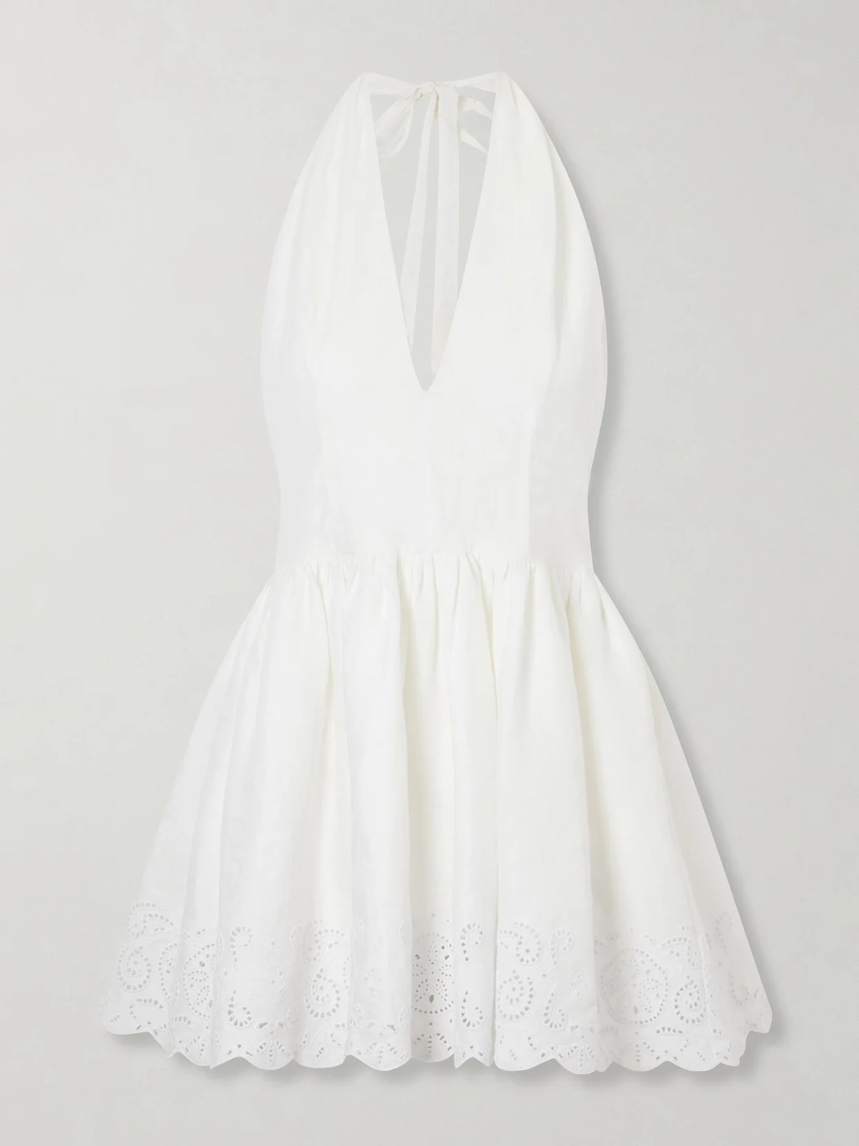 Grazia Gathered Linen Mini Dress - 1