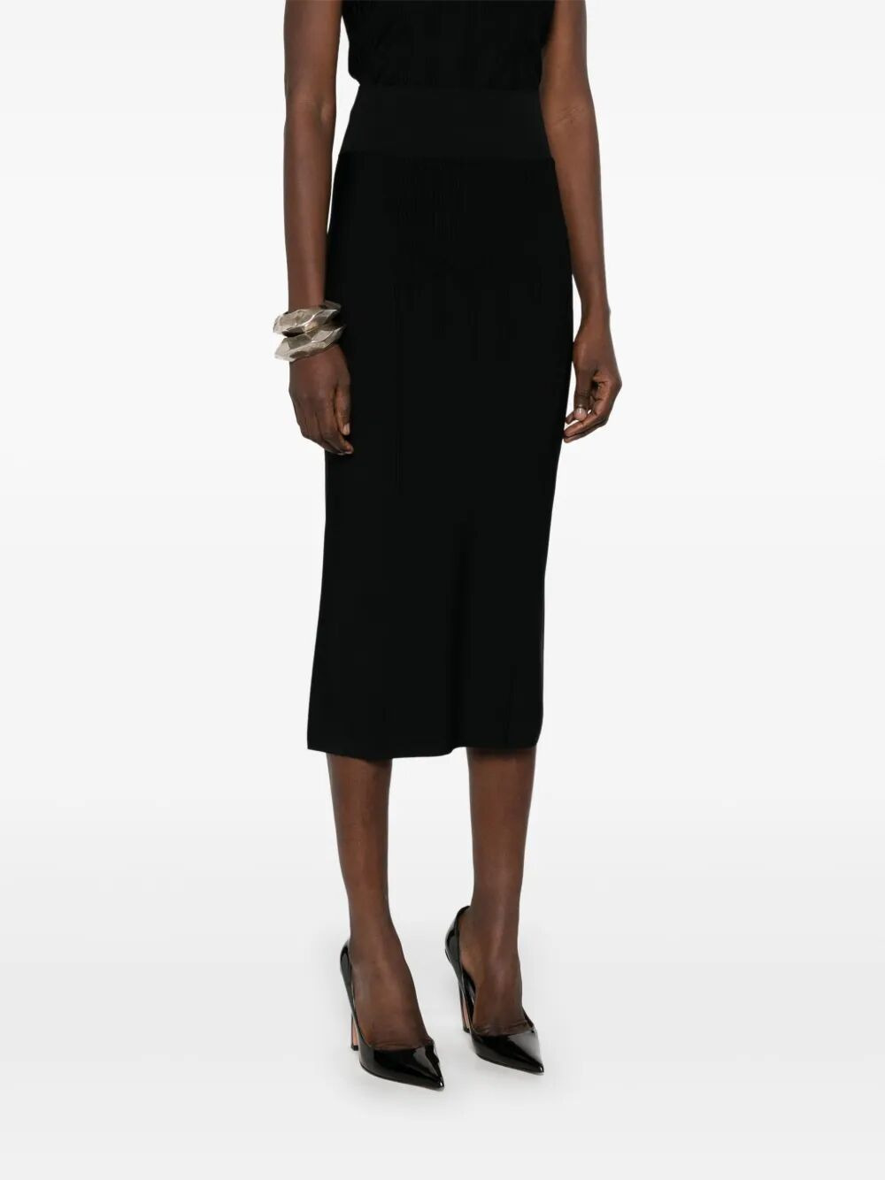 Mugler Women Classic Black Midi Dress - 4