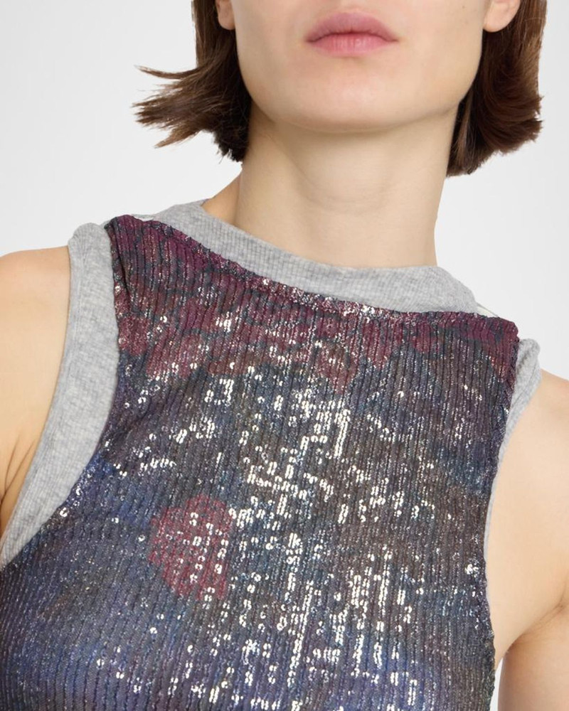 Sleeveless Sequin Draped Top 5