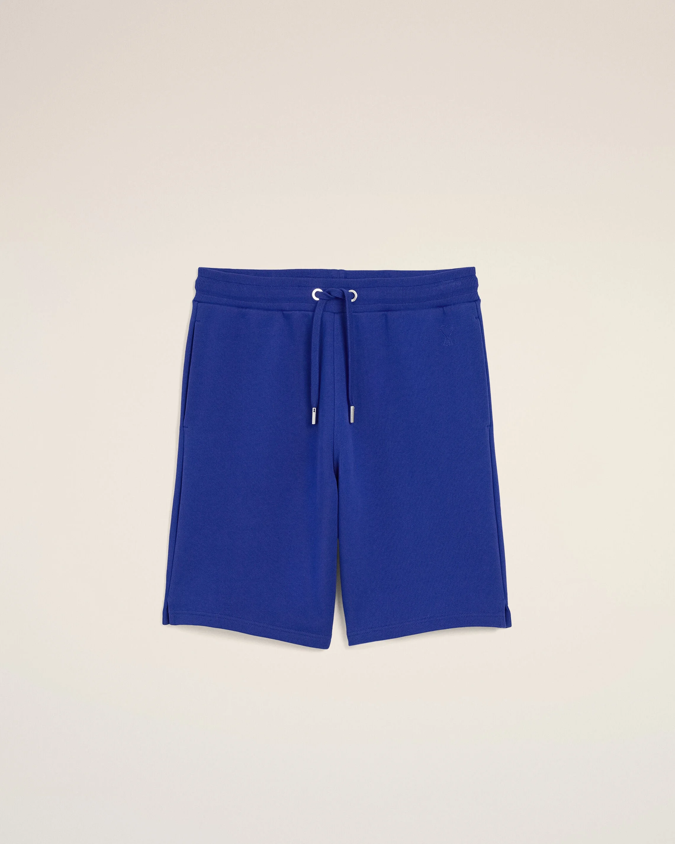BLUE COTTON SHORTS WITH EMBOSSED AMI DE COEUR - 1