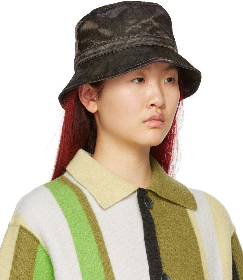 PERVERZE Brown & Green Cover Bucket Hat outlook